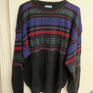 Meister Mens Ski Sweater Size Large 30% Wool 70% Acrylic Multi Color